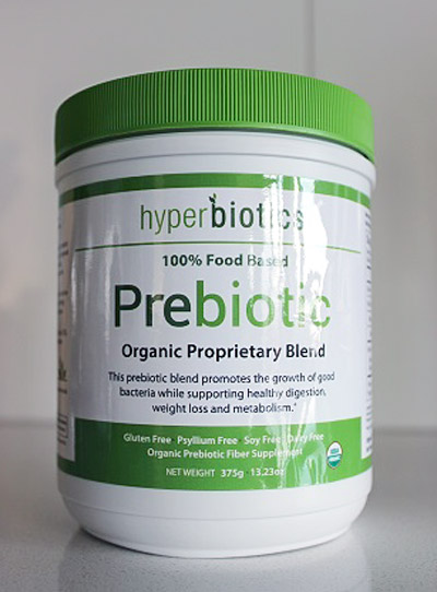 Image of a container of Hyperbiotics Prebiotic supplement